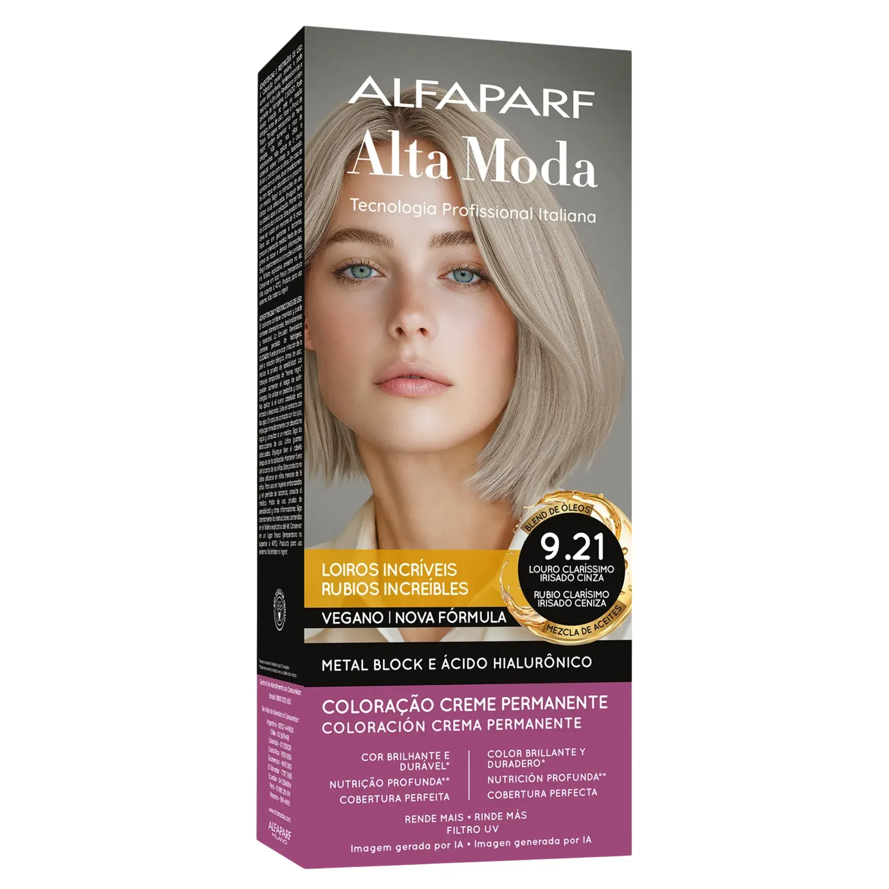 Coloração Alta Moda É Colore 9.21 Louro Claríssimo Cinza